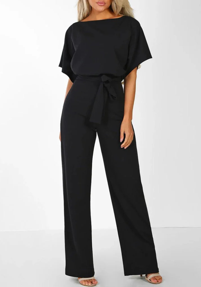 Celine | Women’s Elegant Wide Leg Jumpsuit | Belted