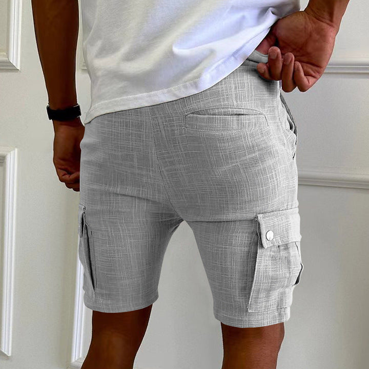 Lucas - Cotton linen beach shorts for men