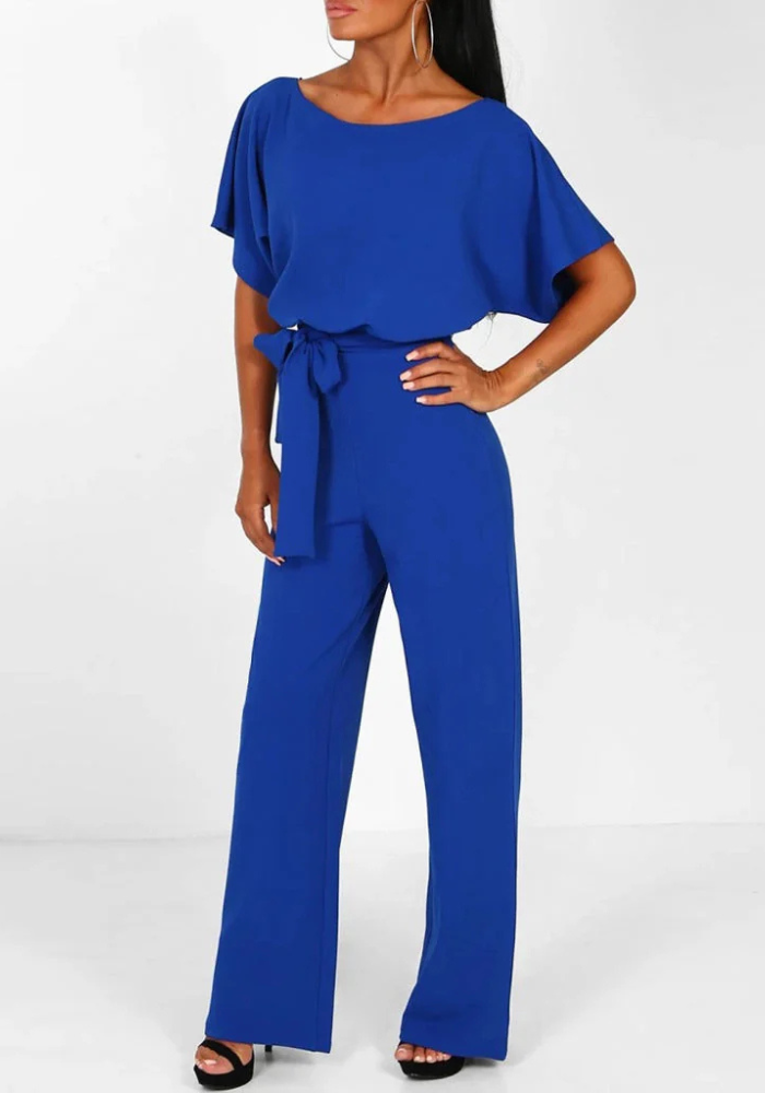 Celine | Women’s Elegant Wide Leg Jumpsuit | Belted