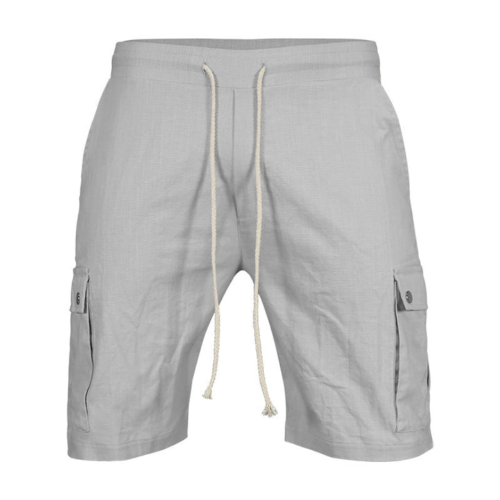 Lucas - Cotton linen beach shorts for men