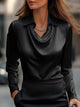 Women’s Elegant Draped Blouse | Long Sleeve