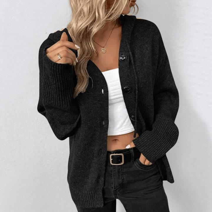 Women’s Button-Up Knit Cardigan | Hooded