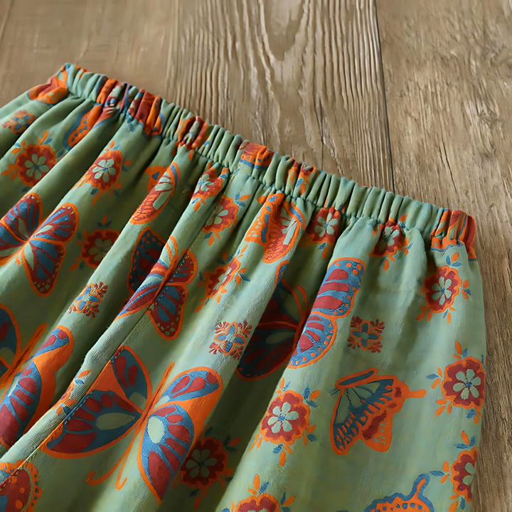 Women’s Butterfly Print Pajama Set | Button-Up