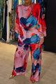 Women’s Wide Leg Two-Piece Set | Artistic Print