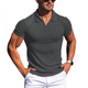 Lukas - Men's Short Sleeve Polo Shirt with Solid Stripes and Lapel