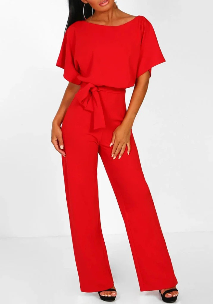 Celine | Women’s Elegant Wide Leg Jumpsuit | Belted
