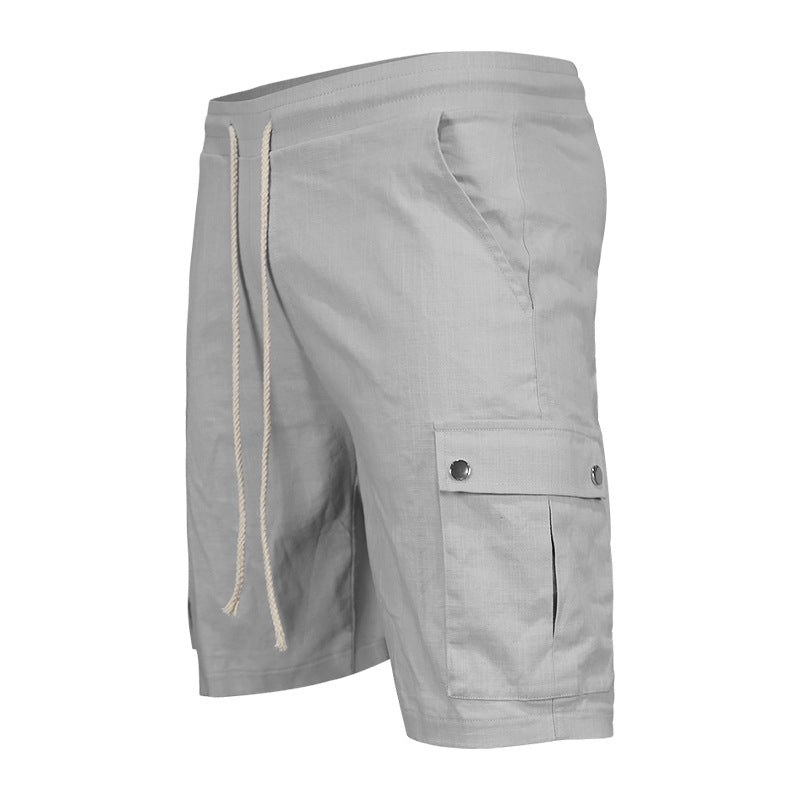 Lucas - Cotton linen beach shorts for men