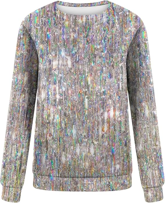 Women’s Sequin Crew Neck Top | Long Sleeve