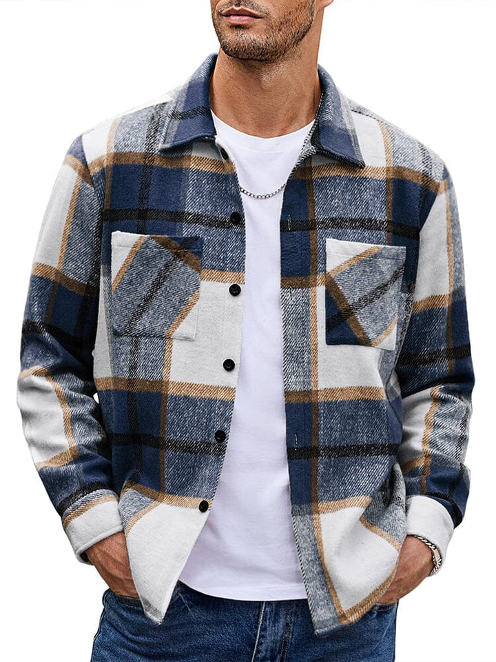 Men’s Checkered Casual Jacket | Buttoned