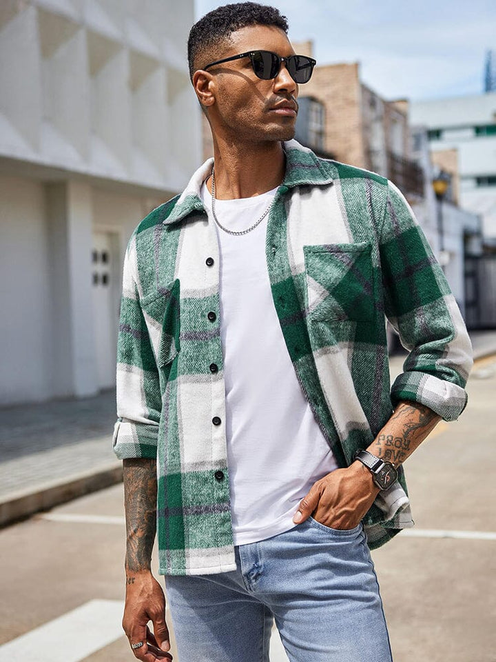 Men’s Checkered Casual Jacket | Buttoned