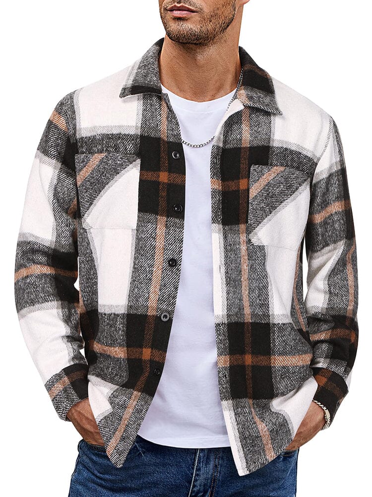 Men’s Checkered Casual Jacket | Buttoned