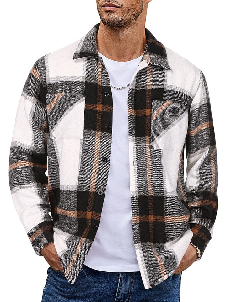 Men’s Checkered Casual Jacket | Buttoned