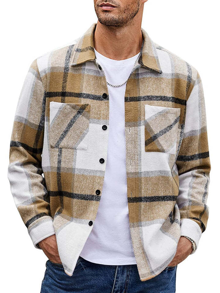 Men’s Checkered Casual Jacket | Buttoned