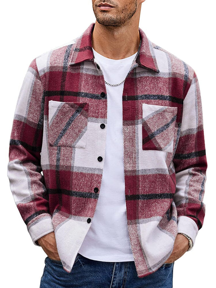 Men’s Checkered Casual Jacket | Buttoned