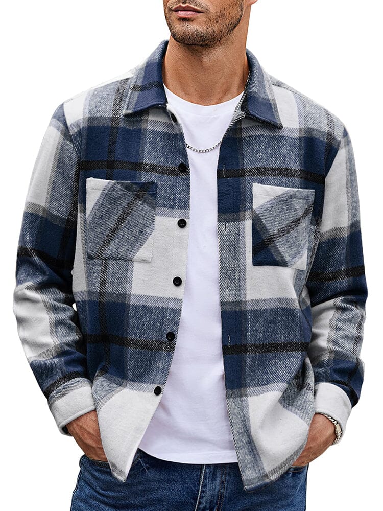 Men’s Checkered Casual Jacket | Buttoned