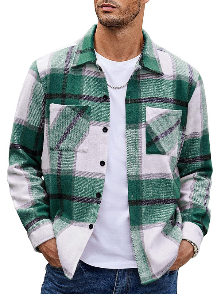 Men’s Checkered Casual Jacket | Buttoned
