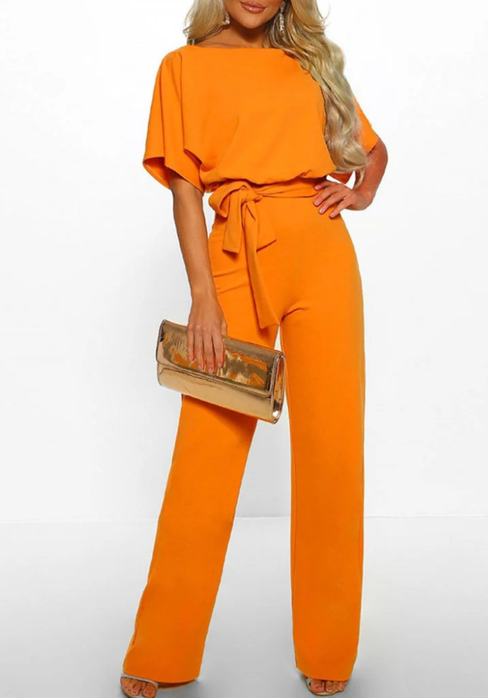 Celine | Women’s Elegant Wide Leg Jumpsuit | Belted