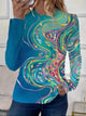 Women’s Elegant Printed Top | Long Sleeve