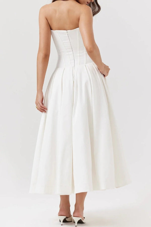 Women’s Corset Pleated Dress | Midi