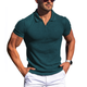 Lukas - Men's Short Sleeve Polo Shirt with Solid Stripes and Lapel