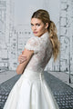 Women's V-Neck Short Sleeve Wedding Dress | Midi