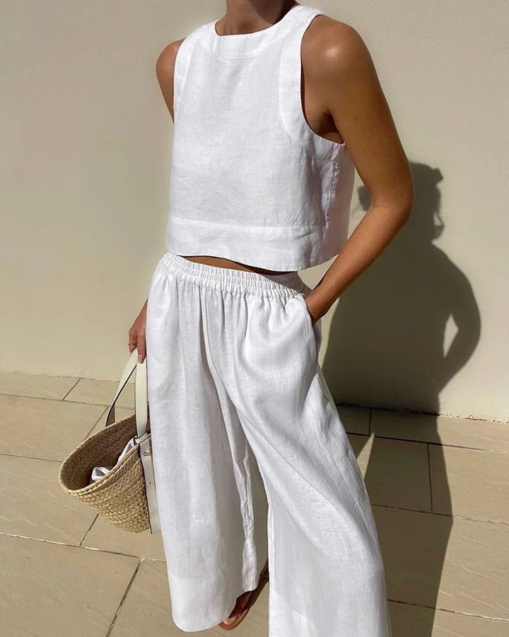Women’s Sleeveless Two-Piece Set | Wide Leg
