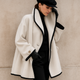 Women’s Open-Front Coat With Contrast Trim | Oversized