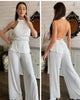 Women's Backless Pleated Two Piece Set | Wide Leg