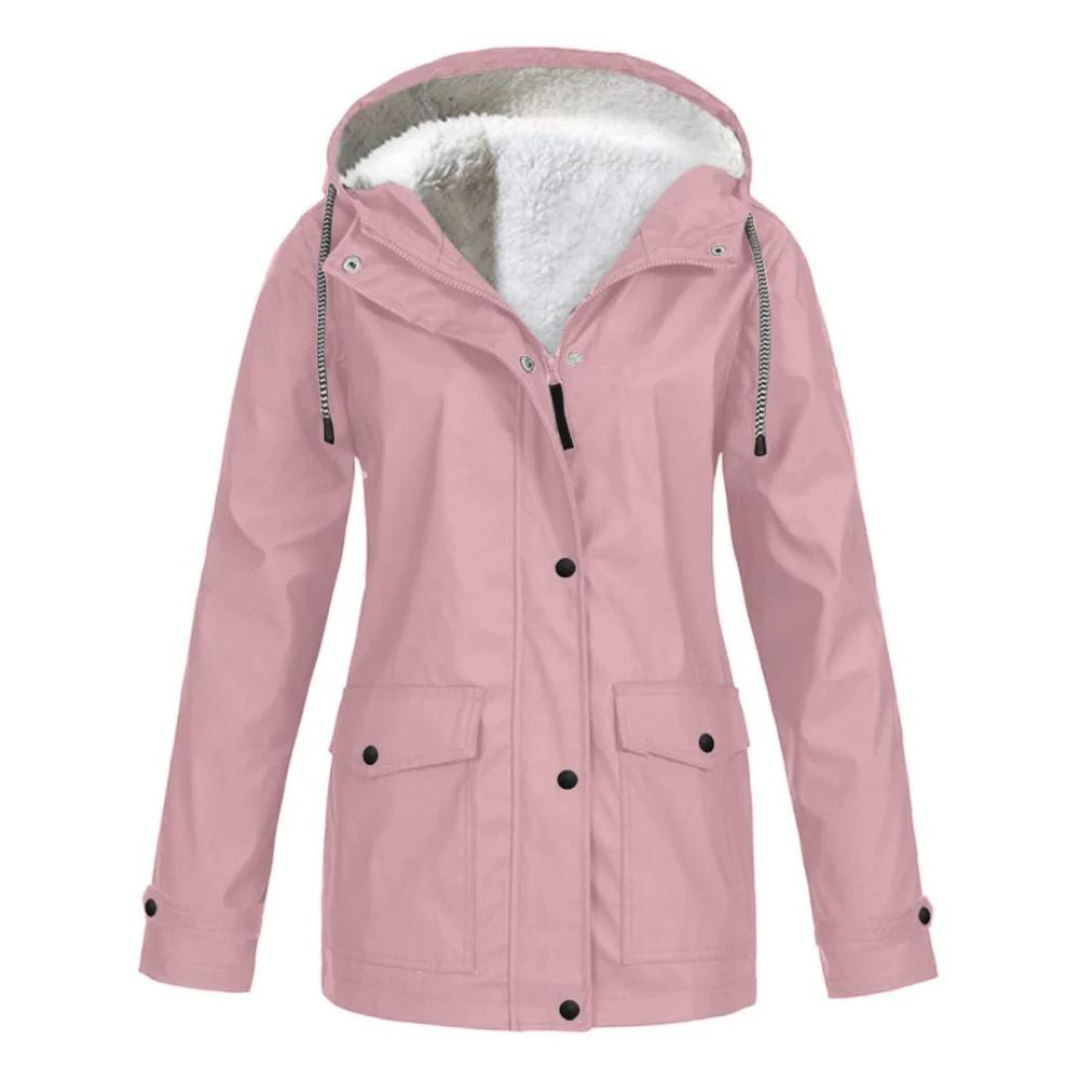 Women’s Fleece-Lined Waterproof Raincoat | Hooded