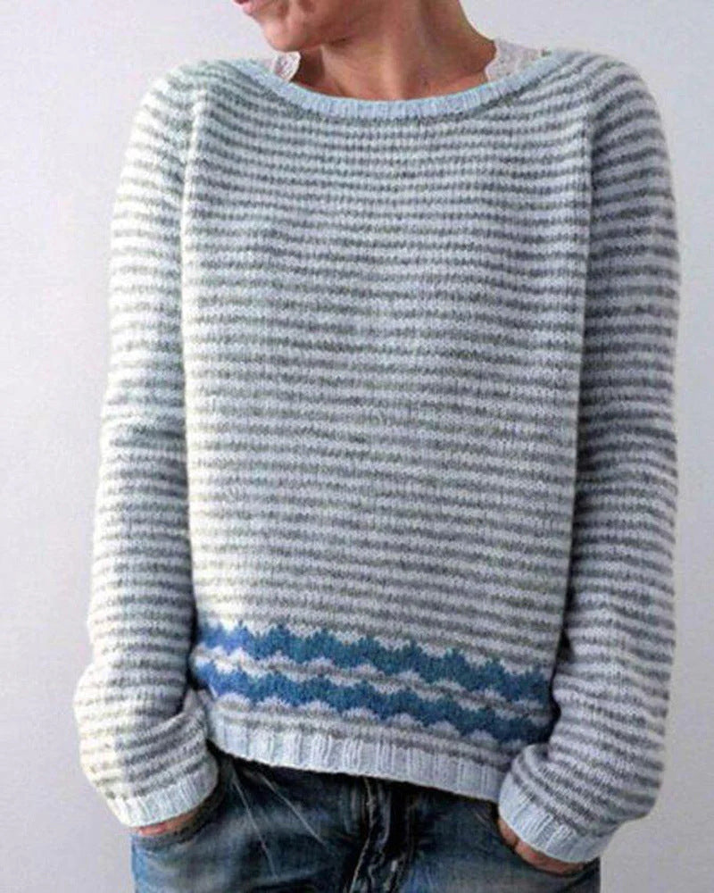 Women’s Printed Sweater | Crew Neck