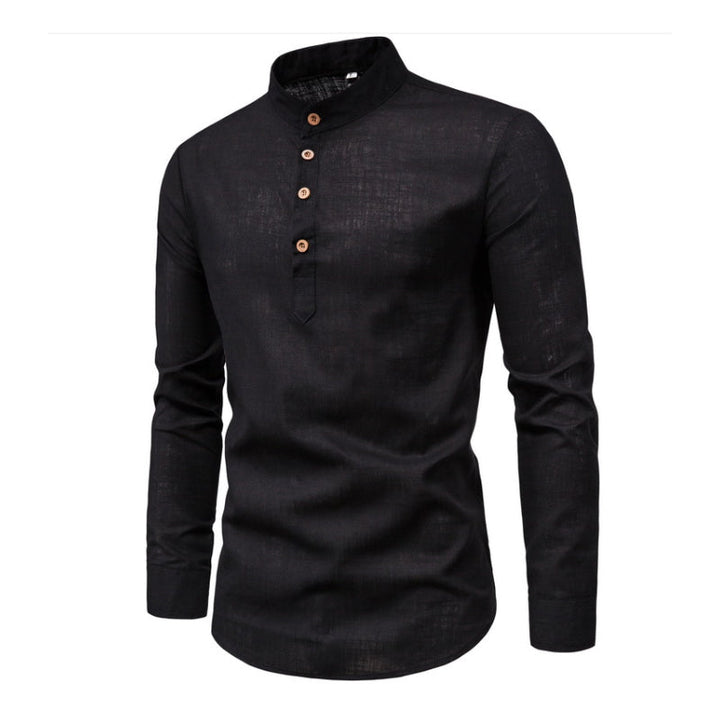 Roman - Solid Color Stand Collar Shirt