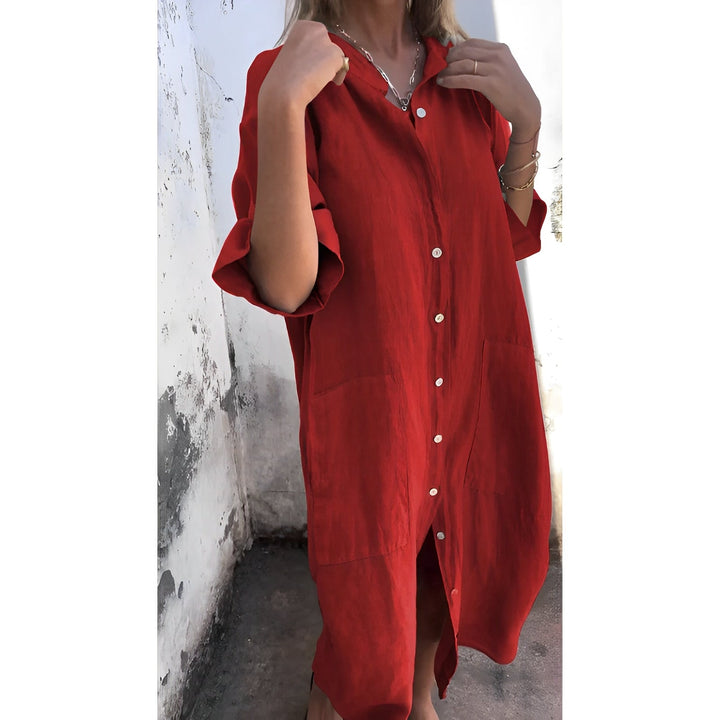 Women’s Button Down Shirt Dress | Loose Fit