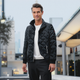 Men’s Quilted Stand Collar Jacket | Zip Closure