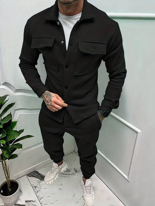 Men’s Two Piece Tracksuit | Button Pocket