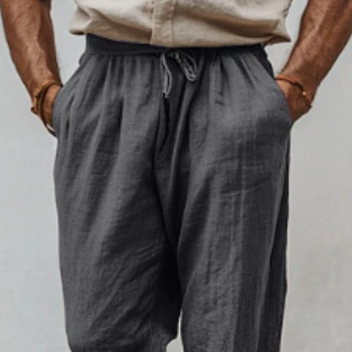 Nathan - Casual linen loose cuff pants