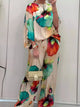 Women’s Wide Leg Two-Piece Set | Artistic Print