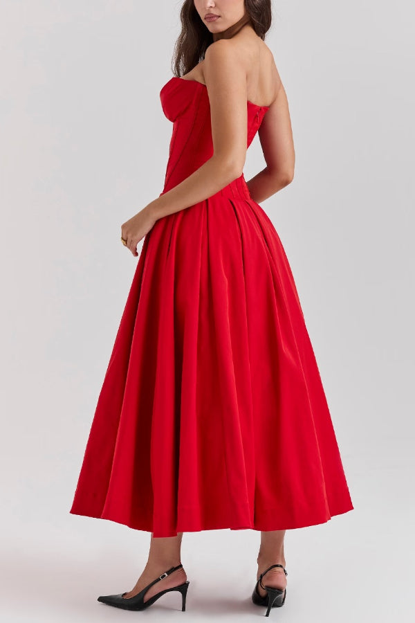 Women’s Corset Pleated Dress | Midi