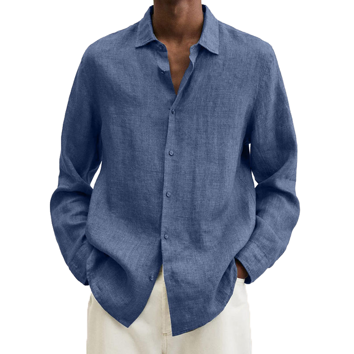 Brooks - Lapel long sleeve loose shirt