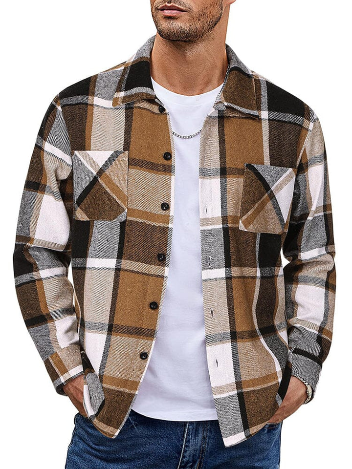 Men’s Checkered Casual Jacket | Buttoned