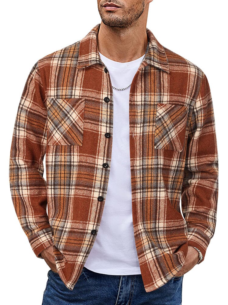 Men’s Checkered Casual Jacket | Buttoned