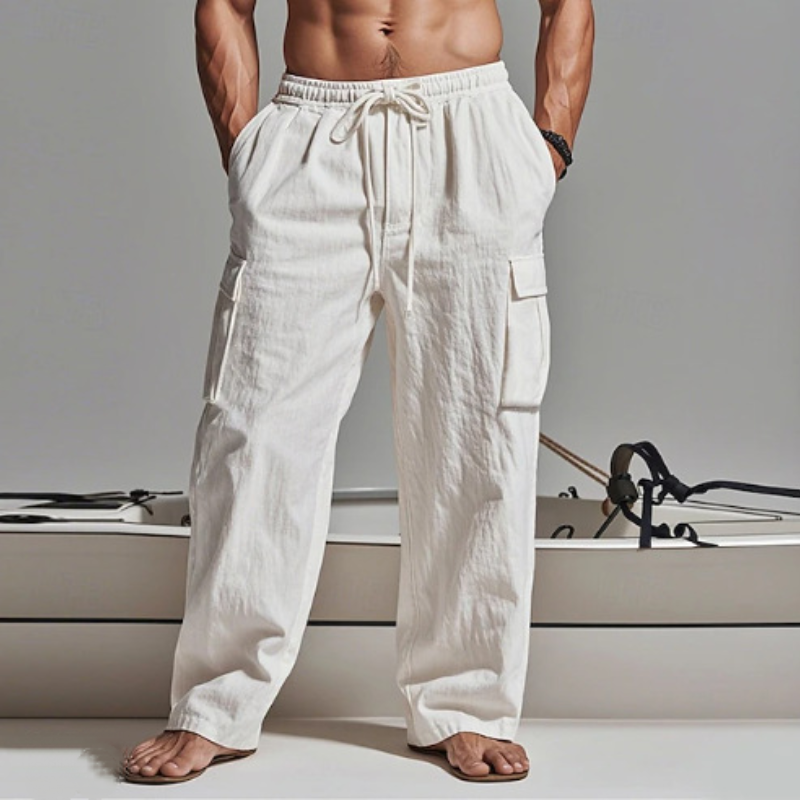 Ryan - Casual linen elastic waist pants