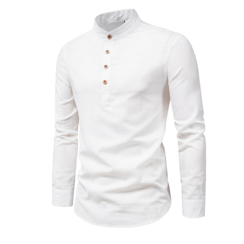 Roman - Solid Color Stand Collar Shirt