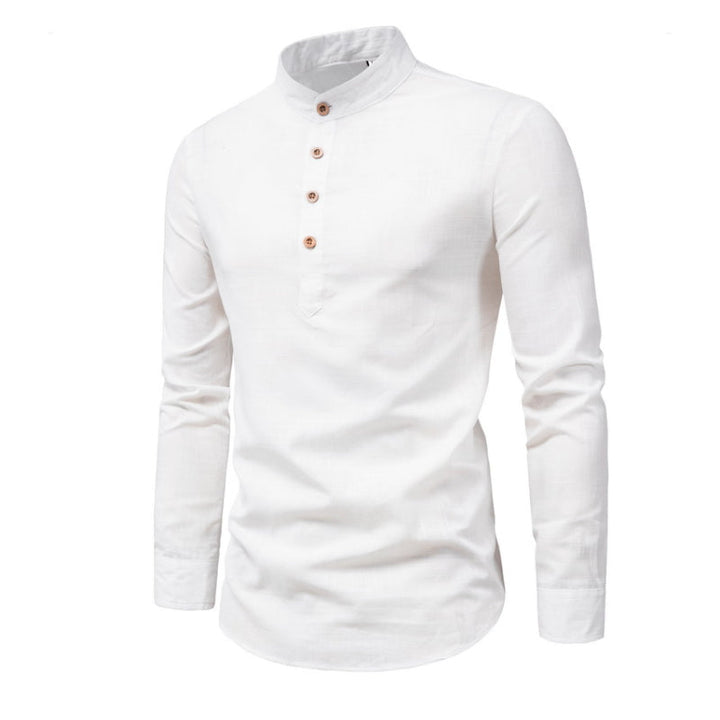 Roman - Solid Color Stand Collar Shirt