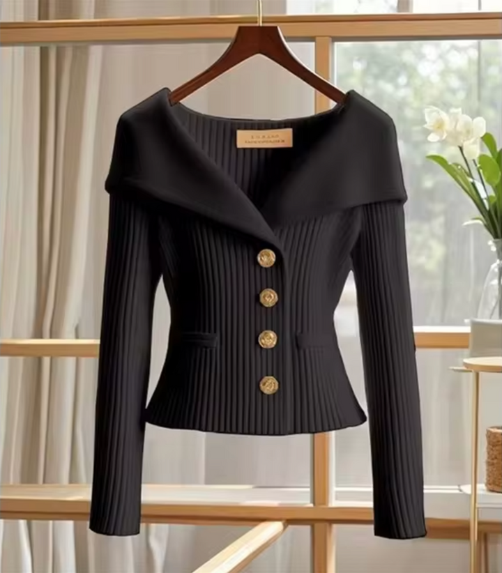 Women’s Fitted Button Cardigan | Off Shoulder