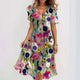 Women’s Printed V-Neck Dress | Midi