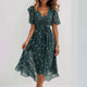Women’s Printed V-Neck Dress | Midi