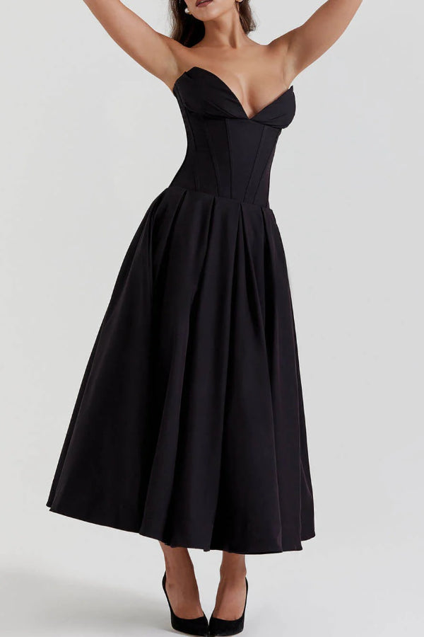 Women’s Corset Pleated Dress | Midi