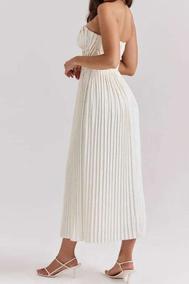 Women’s Strapless Pleated Dress | Maxi