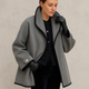 Women’s Open-Front Coat With Contrast Trim | Oversized