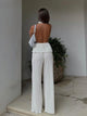 Women's Backless Pleated Two Piece Set | Wide Leg